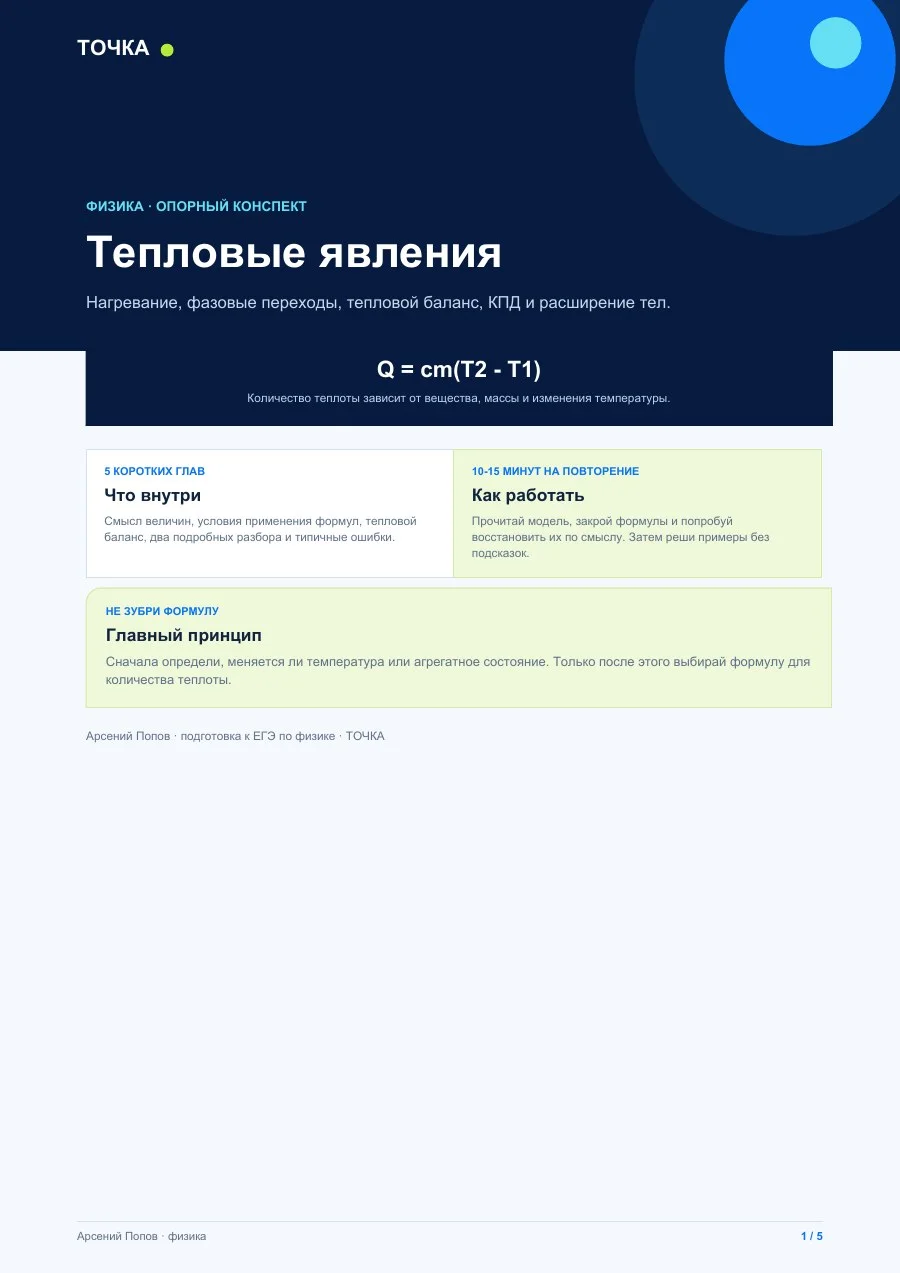 Первая страница: Тепловые явления